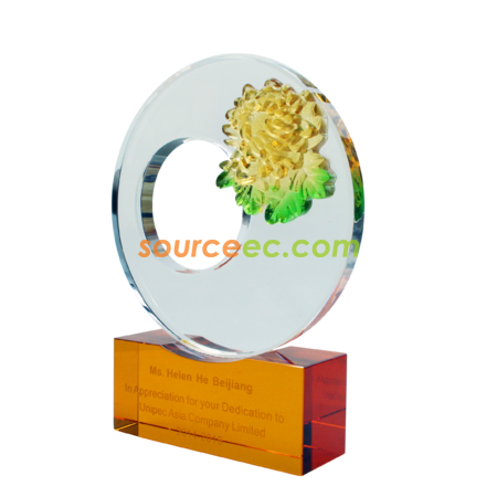 Customization Colored Glaze Crystal Trophies Corporate Gifts
