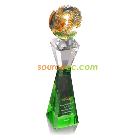 Customization Colored Glaze Crystal Trophies Corporate Gifts