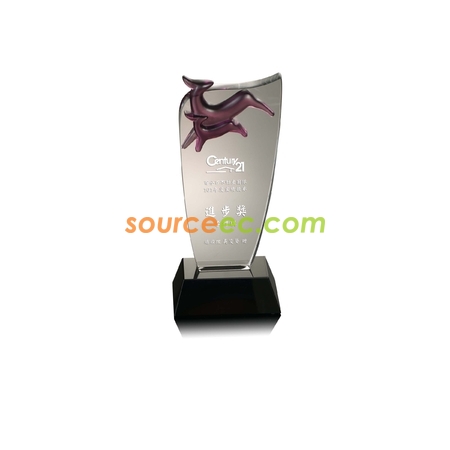 Customization CrystalColored Glaze Crystal Trophies Corporate Gifts