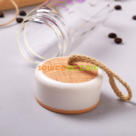 Customization 400ML Wood Grain Glass Corporate Gifts
