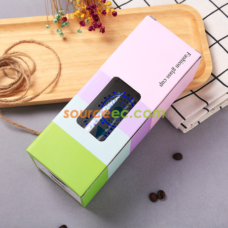Customization 400ML Wood Grain Glass Corporate Gifts