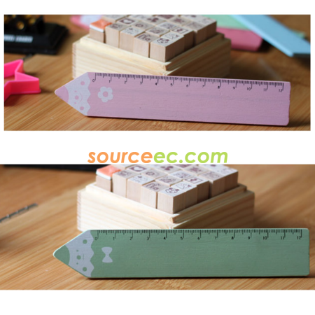 Customization Cartoon Wooden Ruler Corporate Gifts