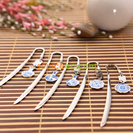 Customization Blue And White Porcelain Bookmarks Corporate Gifts