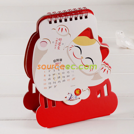 Customization Lucky Cat Desk Calendar Corporate Gifts
