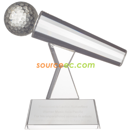 Customization Microphone crystal trophy Corporate Gifts