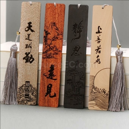 Customization Solid Wood Carving And Painting Bookmark Gift Box Corporate Gifts