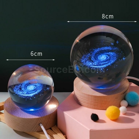 Customization 3D Engraved USB Colorful Crystal Ball Light Corporate Gifts