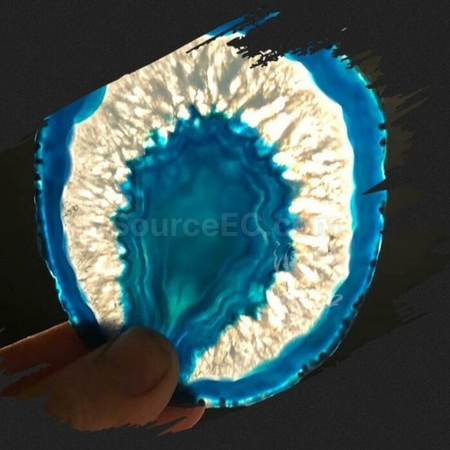 Customization Personalized Agate Electroplating Gold Ddge Coaster Corporate Gifts