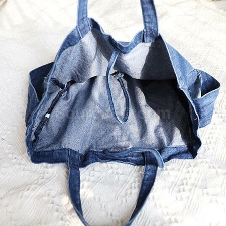 Customization Solid Color Literary One-Shoulder Denim Messenger Bag Corporate Gifts