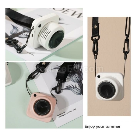 Customization Retro Camera USB Portable Outdoor Leafless Hanging Neck Fan Corporate Gifts