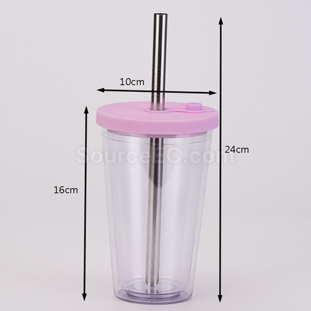 Customization Double-layer Straw Cup Corporate Gifts
