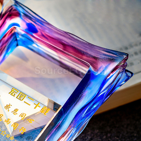 Customization Colored Glaze Crystal Trophy Corporate Gifts