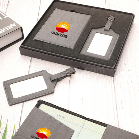 Customization PU Luggage Tag and Passport Case Gift Set Corporate Gifts
