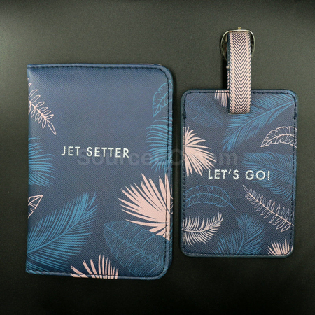 Customization PU Luggage Tag and Passport Case Gift Set Corporate Gifts