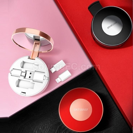 Customization Makeup Mirror Comes With Bracket Telescopic Three-In-One Data Cable Corporate Gifts