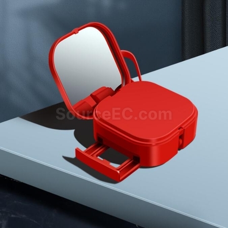 Customization Makeup Mirror Mobile Phone Holder Multifunctional 3-in-1 Charging Cable Corporate Gifts