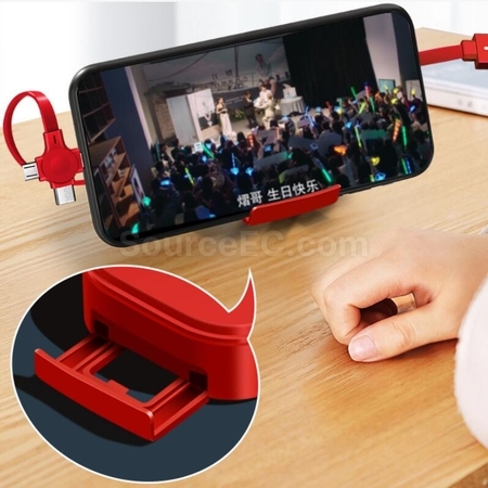 Customization Makeup Mirror Mobile Phone Holder Multifunctional 3-in-1 Charging Cable Corporate Gifts