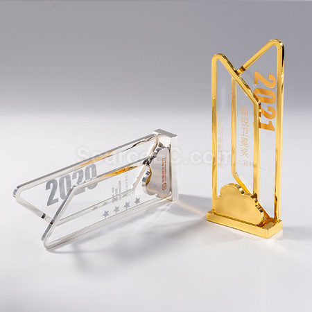 Customization Crystal Clear Metal Trophy Corporate Gifts