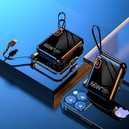 Customization Portable Self-Contained Line Portable Fast Charging Power Bank Corporate Gifts