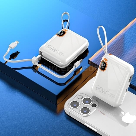 Customization Portable Self-Contained Line Portable Fast Charging Power Bank Corporate Gifts