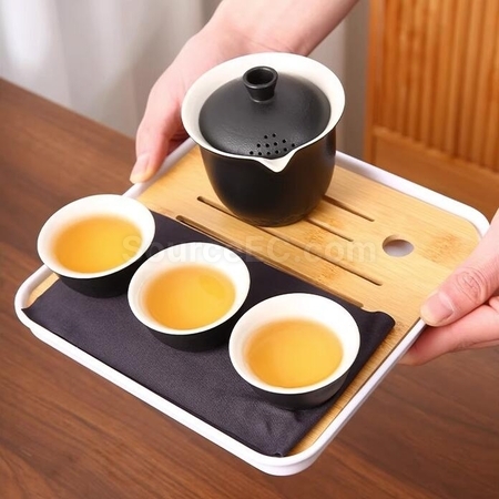 Customization Kung Fu Tea One Pot Three Cups Travel Outdoor Portable Set Corporate Gifts