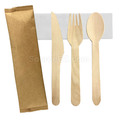 Customization 4pcs Wooden Cutlery Set Corporate Gifts
