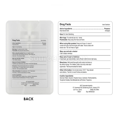 Customization Waterless Hand Sanitizer Corporate Gifts