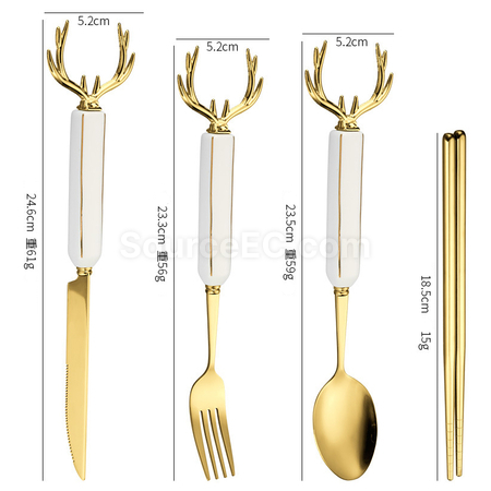 Customization Christmas Antler Stainless Steel Tableware Corporate Gifts
