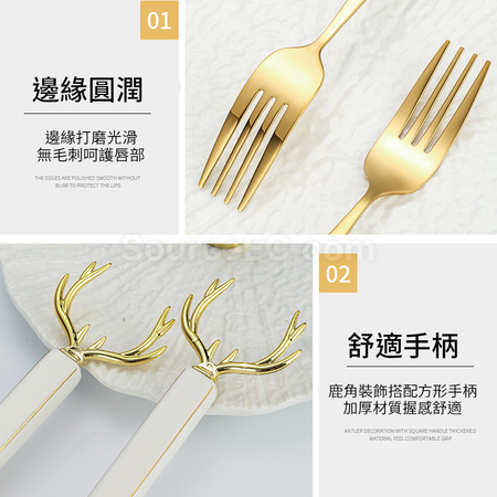 Customization Christmas Antler Stainless Steel Tableware Corporate Gifts
