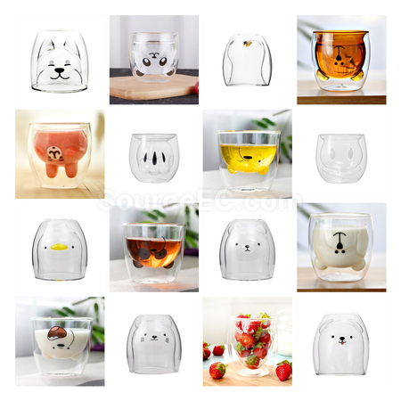 Customization Cartoon Double Wall Glass Corporate Gifts
