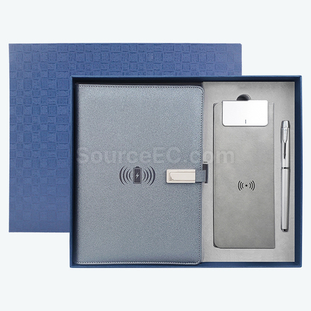 Customization Wireless Charging Notebook + Wireless Charging Mouse Pad + Pen Set Corporate Gifts