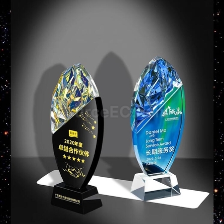 Customization Colorful Color Changing Crystal Trophy Corporate Gifts