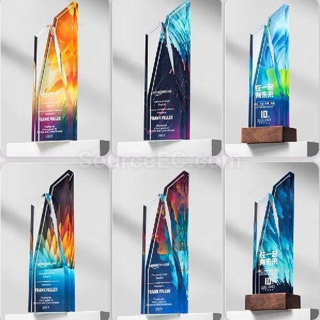 Customization Color Printed Crystal Trophy Corporate Gifts