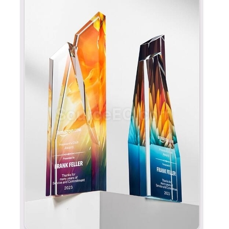 Customization Color Printed Crystal Trophy Corporate Gifts