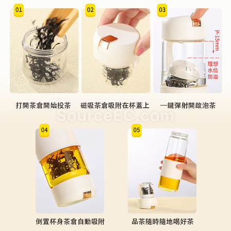 Customization Portable Glass Mug with Infuser Corporate Gifts