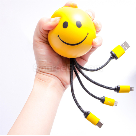 Customization Stress Ball Charging Cable Set Corporate Gifts