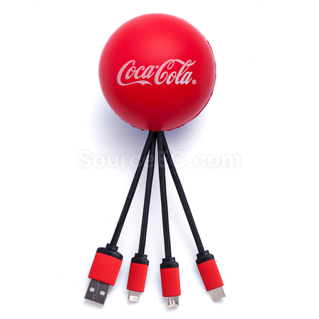 Customization Stress Ball Charging Cable Set Corporate Gifts