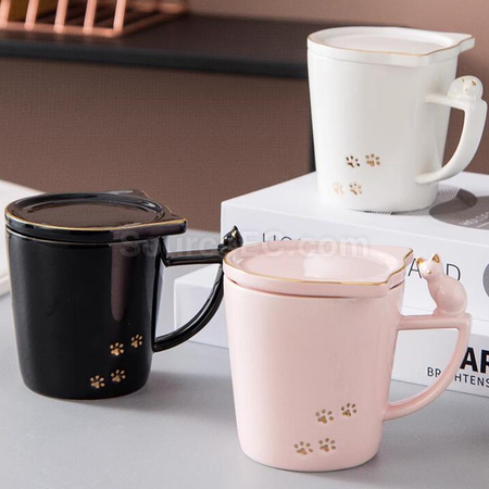 Customization Kitty Mug with Lid Corporate Gifts