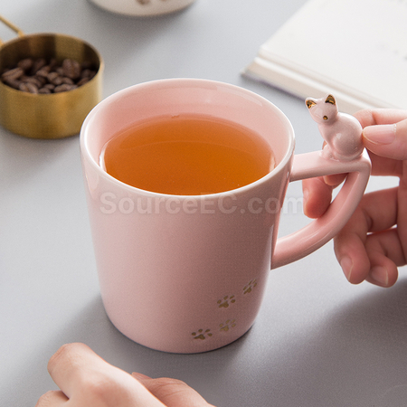 Customization Kitty Mug with Lid Corporate Gifts