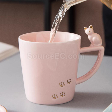 Customization Kitty Mug with Lid Corporate Gifts