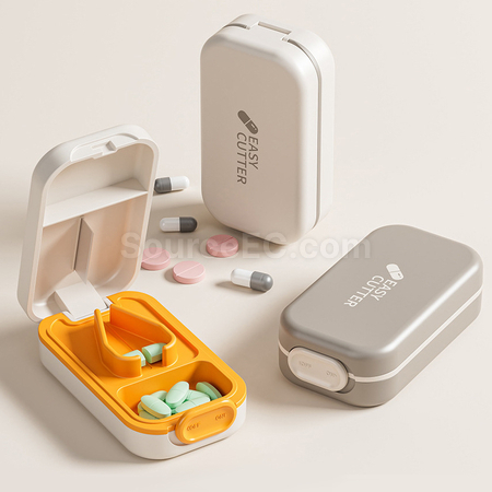 Pill Box with Pill Cutter