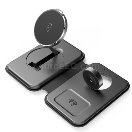 Customization Magnetic Folding Three-In-One Wireless Charger Corporate Gifts