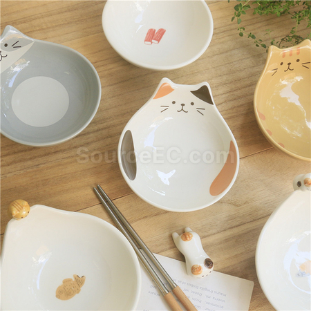Customization Ceramic Cat Shaped Salad Bowl Corporate Gifts