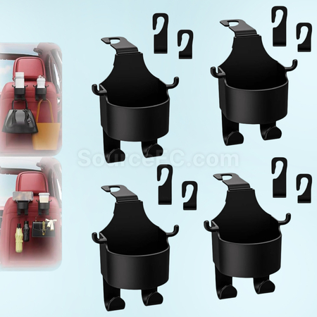 Car Seat Headrest Cup Holder with Hooks