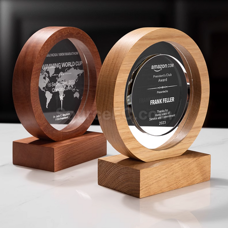 Customization Solid Wood Crystal Trophy Corporate Gifts