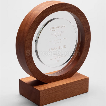 Customization Solid Wood Crystal Trophy Corporate Gifts