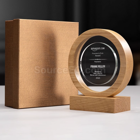 Customization Solid Wood Crystal Trophy Corporate Gifts