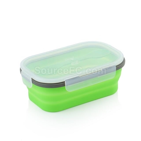Customization Environmentally Friendly Silicone Folding Lunch Box(With Tableware) Corporate Gifts