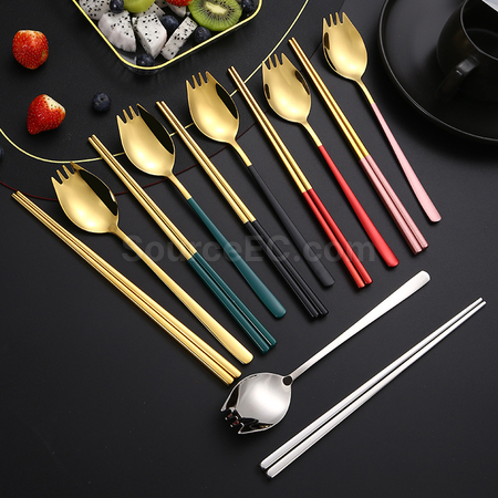 Customization 2-In-1 Spoon, Fork And Chopsticks Tableware Corporate Gifts