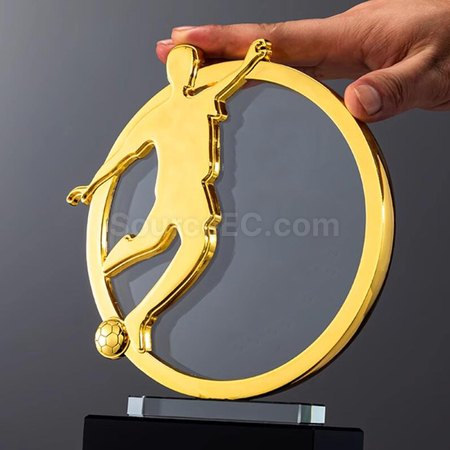Customization FootBall Crystal Trophy Corporate Gifts